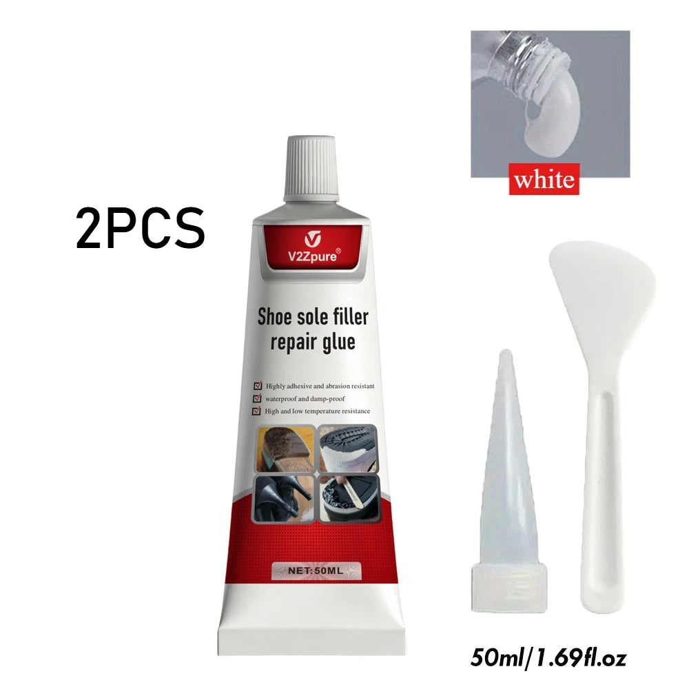3PCS Shoe Repair Glue Kit White Black Sole Waterproof Quick Drying Filling Repair Glue Wear-resistant Sealant Crack Repair Agent