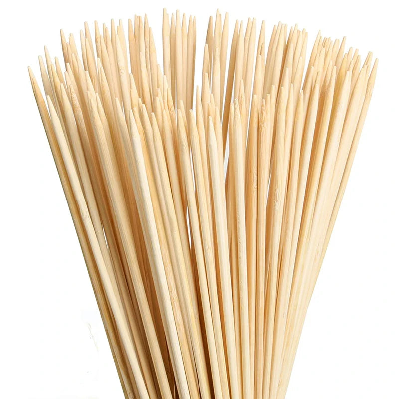 50/200/500Pcs Bamboo Skewers,  12-Inch Wooden Sticks for BBQs, Appetizers, Corn Dog, Fruit, Cocktail - Kitchen & Grill Tools