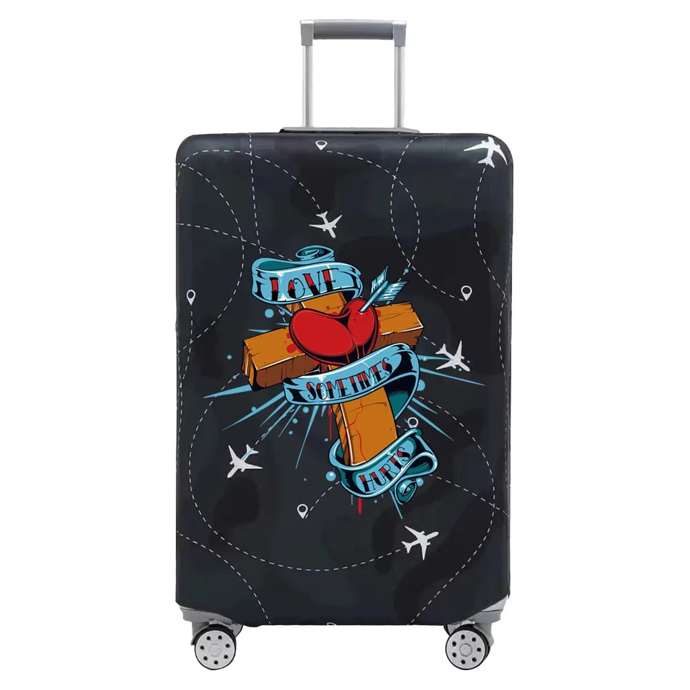 Luggage Cover Travel Suitcase Protective Cover Jesus Series Dust-Proof Thickened Elastic Fabric for 18-32inch Baggage Case