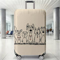 Dog pattern luggage protection cover, suitable for 18-32 inch luggage covers, luggage handle gloves, travel accessories