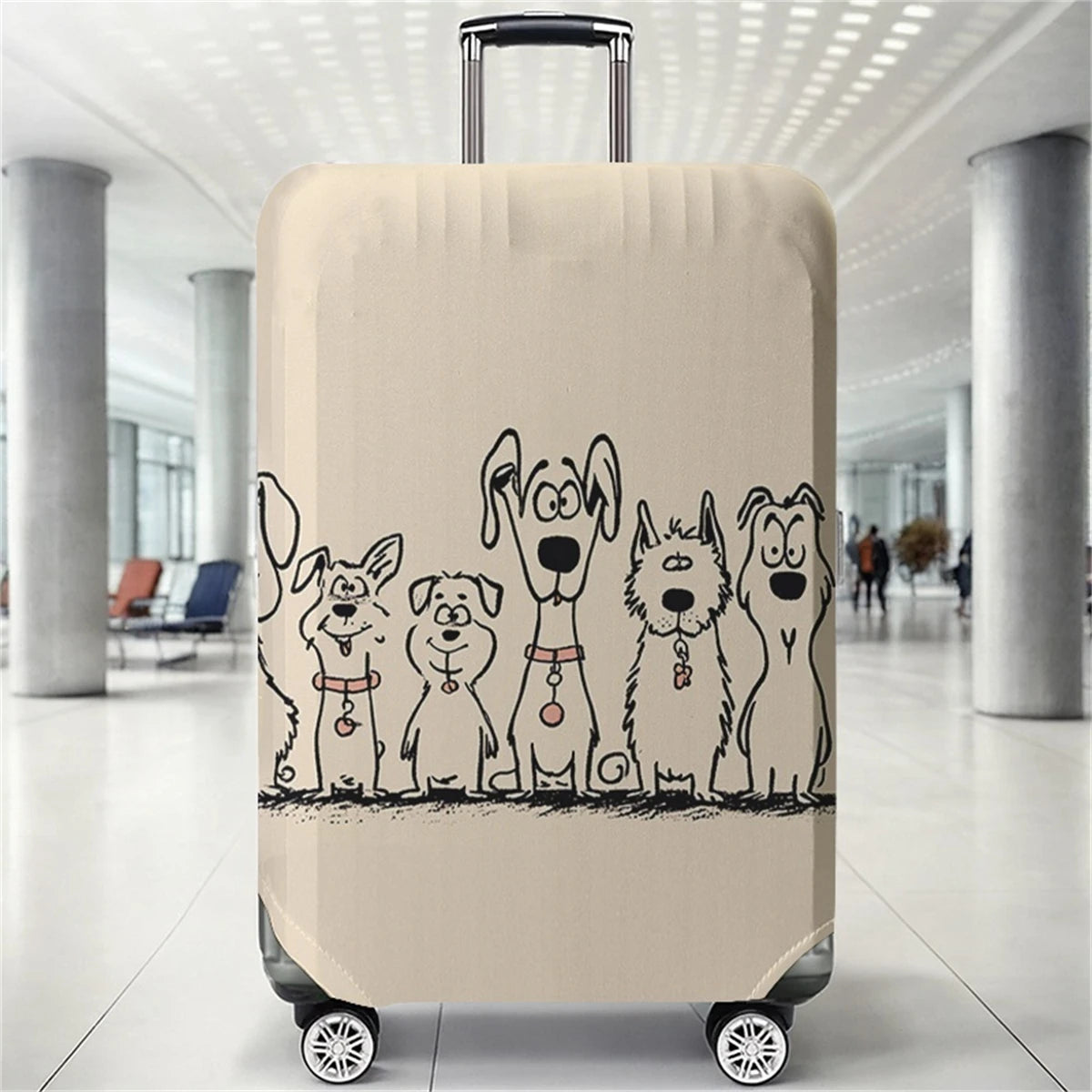 Dog pattern luggage protection cover, suitable for 18-32 inch luggage covers, luggage handle gloves, travel accessories