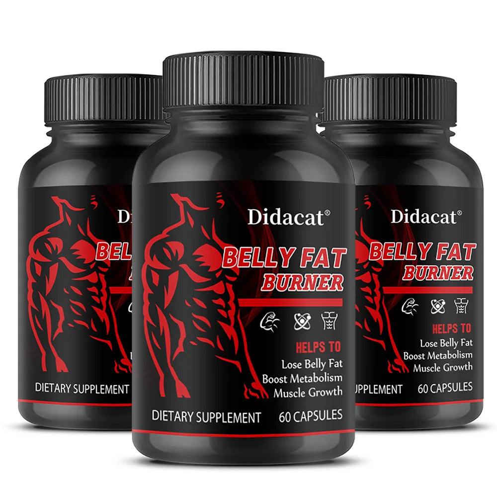 Stimulant-Free Men's Belly Fat Burner Capsules, Boost Metabolism, Burn Stubborn Fat, Tighten Abs, Preserve Muscle, Caffeine-Free