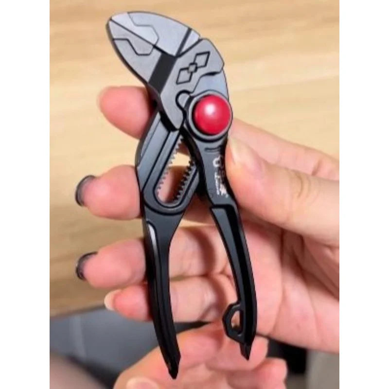 4 Inch Multifunctional Water Pump Pliers Portable Thickened Quick Adjustable Mini Pipe Pliers with Screwdriver Tip Nut Removal