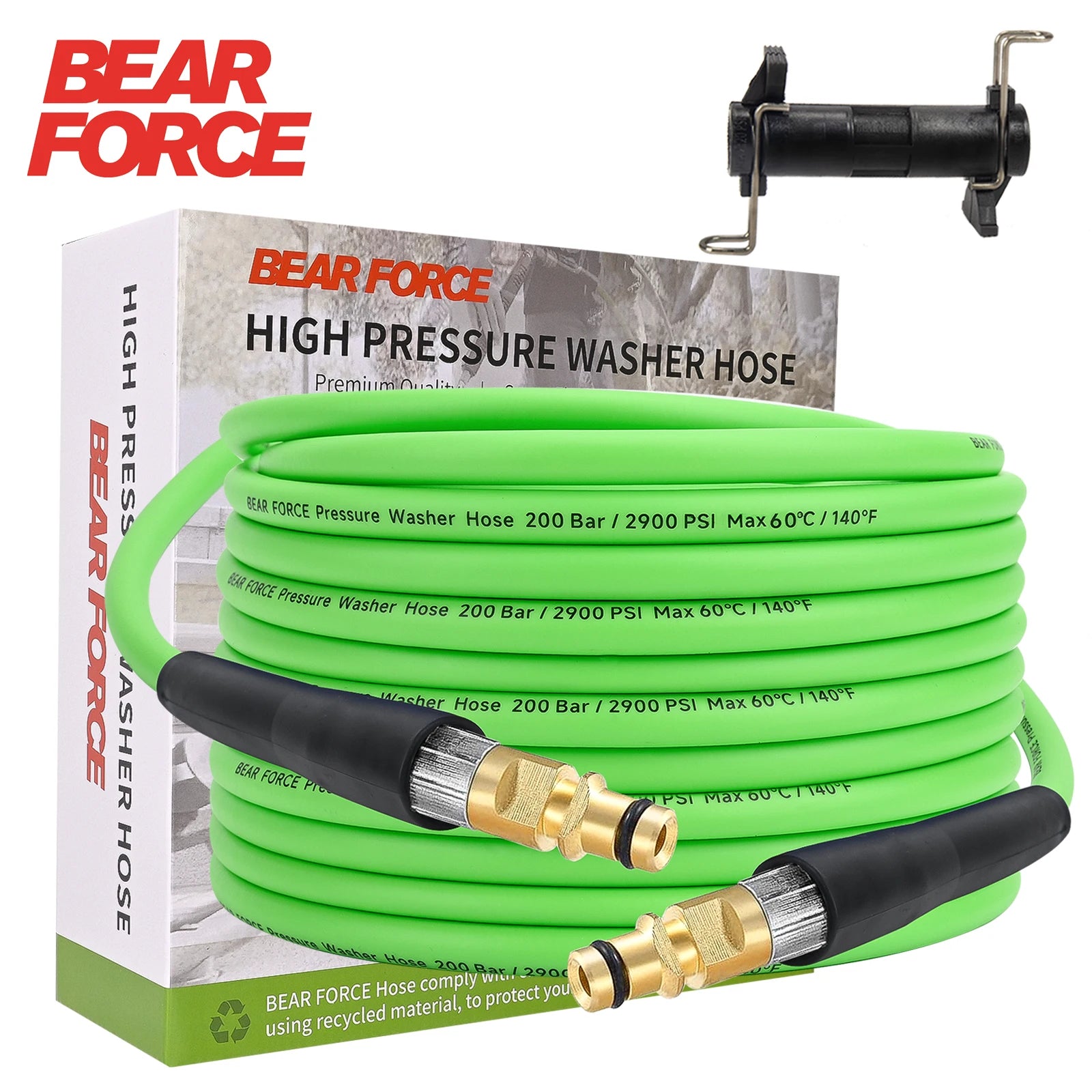 Soft & Flexible Pressure Washer Water Hose 1/4" * 10M/ 200Bar, Kink Resistant Extension Hose, Fit for Kar-cher K2-K7 Click Type