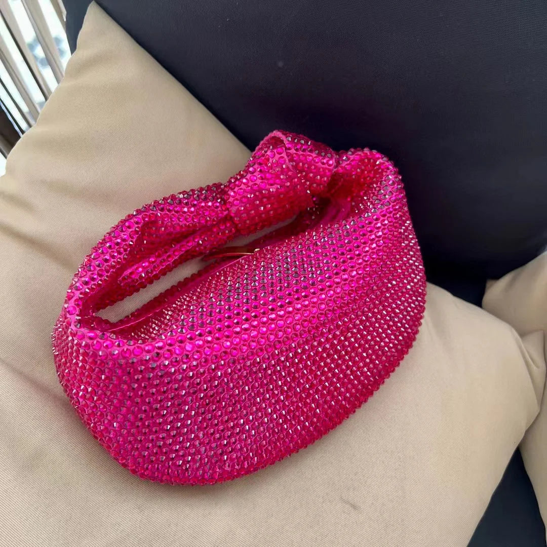 Luxury Designer Glitter Rhinestone Diamond Cloud Bag Evening Bag Wedding Party Clutch Purse Women Handbag Shoulder Messenger Bag