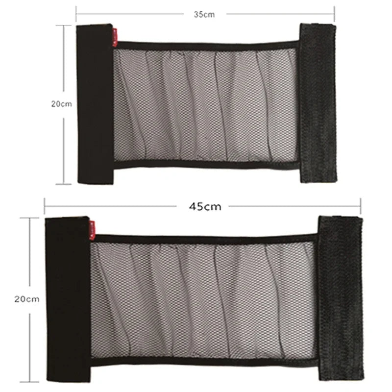 Car Back Rear Organizer Net Seat Elastic String Magic Sticker Universal Storage Pocket Bag Auto Car Trunk Organizer Wholesale