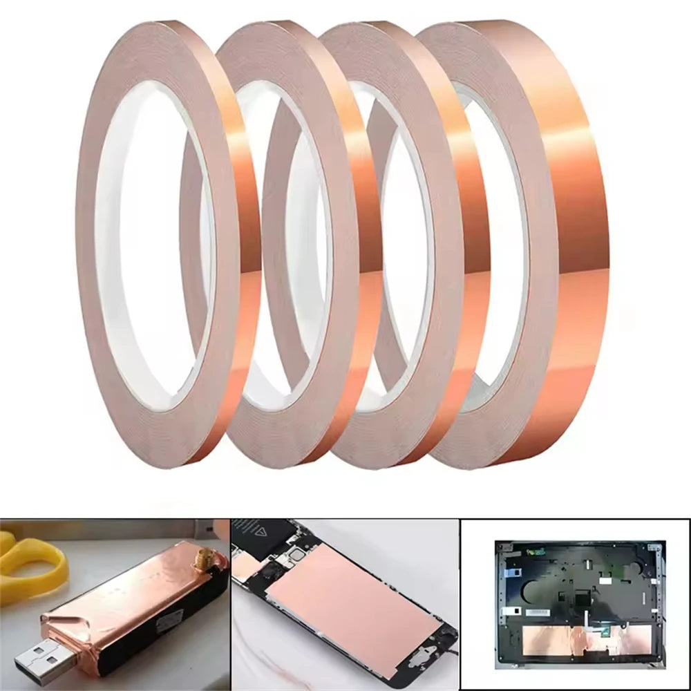 20M Copper Foil Tape Adhesive Single Sided Conductive Snail EMI Shielding DIY Circuit Electrical Repair Tapes DIY Copper Tape