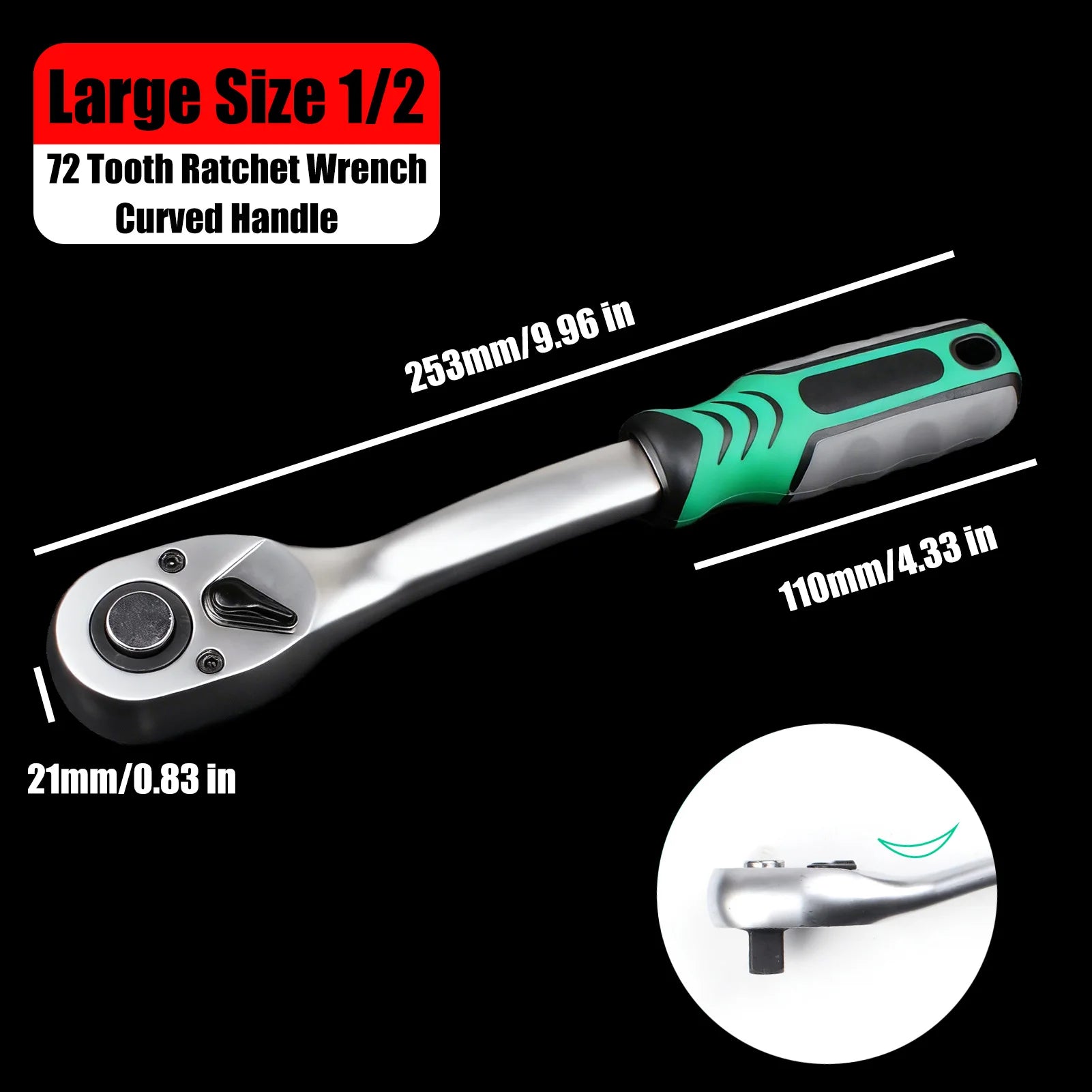1pc 72 Tooth Quick Ratchet Wrench 1/2 1/4 3/8 3 Size Flying Wrenches Two-way Socket Wrench Repair Tools for for Vehicle Bicycle