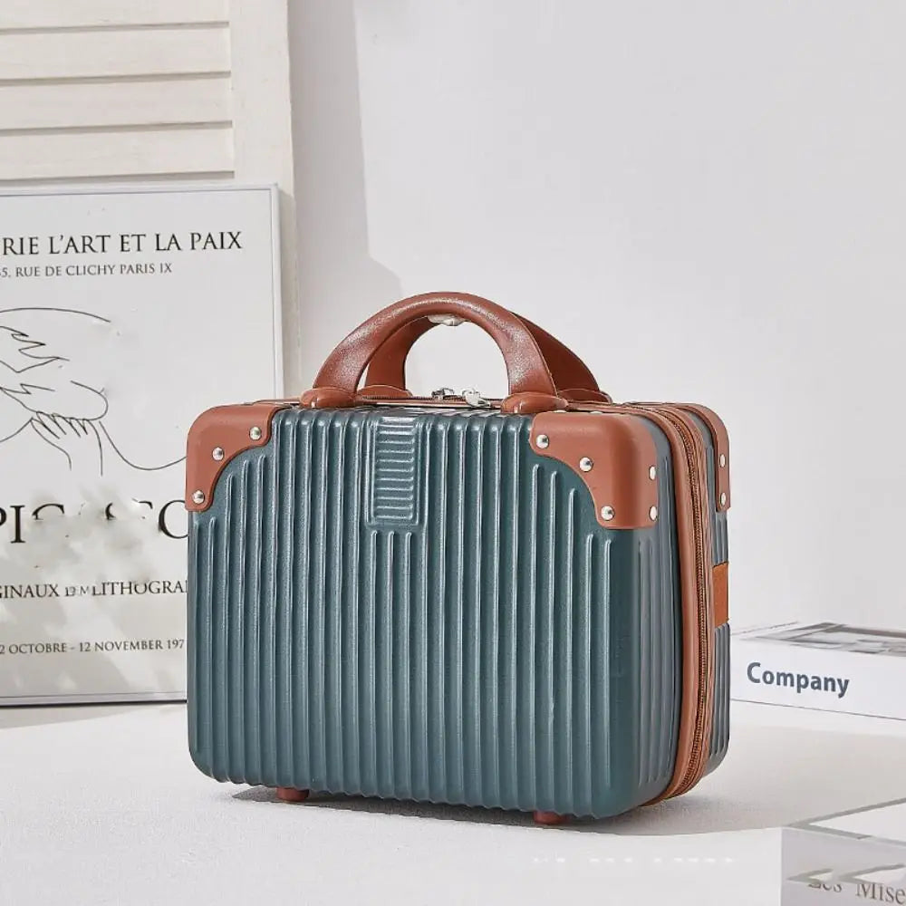 Hot Cosmetic Box 14 inch Mini Travel Suitcase Cosmetic Box Hand Luggage Organizer Makeup Case Small Password Box Boarding Case