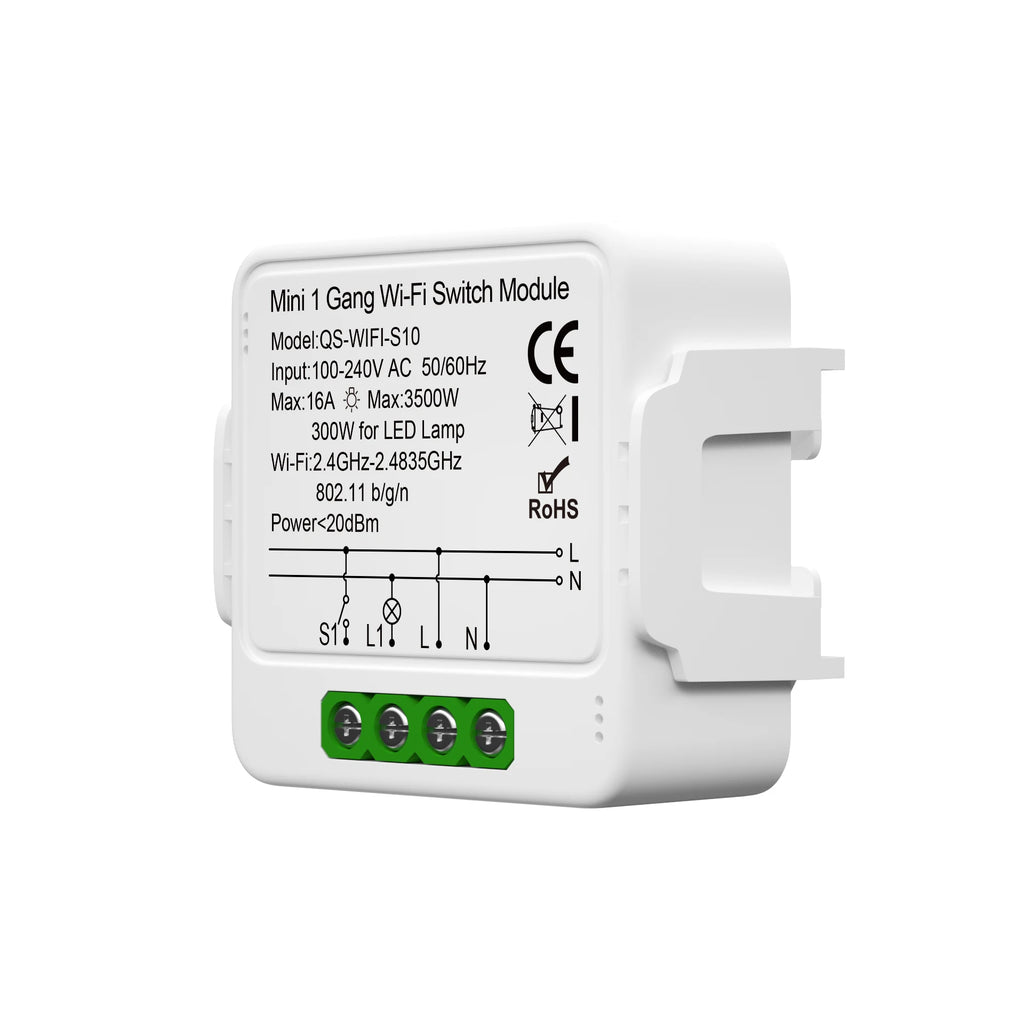 Tuya WiFi Smart Switch Module 1/2/3 Gang Switch Mini Smart DIY Breaker Smart Life 2 Way Control Works with Alexa Google Home
