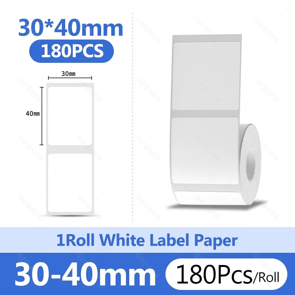 Niimbot B1 White Sticker Waterproof Paper Adhesive Nail Label Anti-Oil For B21 B31 Mini Portable Thermal Printer Tape More Size