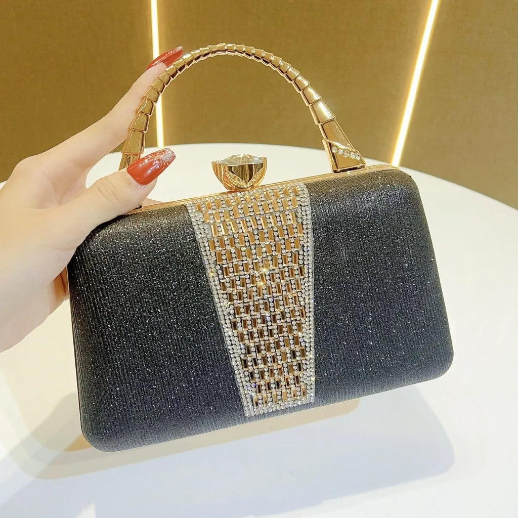 Rhinestone Elegant Evening Clutch Women’s Stylish Luxury Handbag Chic Refined Dignified Purse Perfect for Banquet Dinner Party