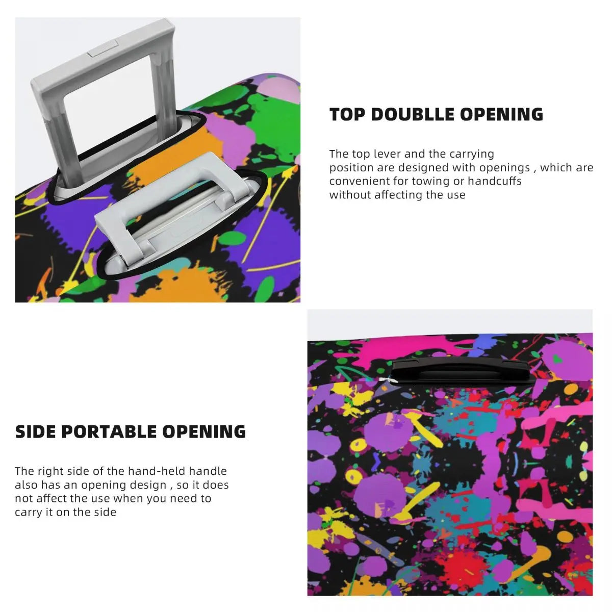 Custom Colorful Abstract Graffiti Camouflage Pop Art Suitcase Cover Dust Proof Travel Luggage Covers for 18-32 inch