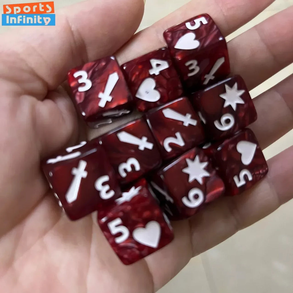 10 Pcs/Set 16mm Polyhedral Dice Set D6 for Dnd TRPG RPG Cthulhu COC Game of Thrones Dices Table Board Game Number Dice Kit