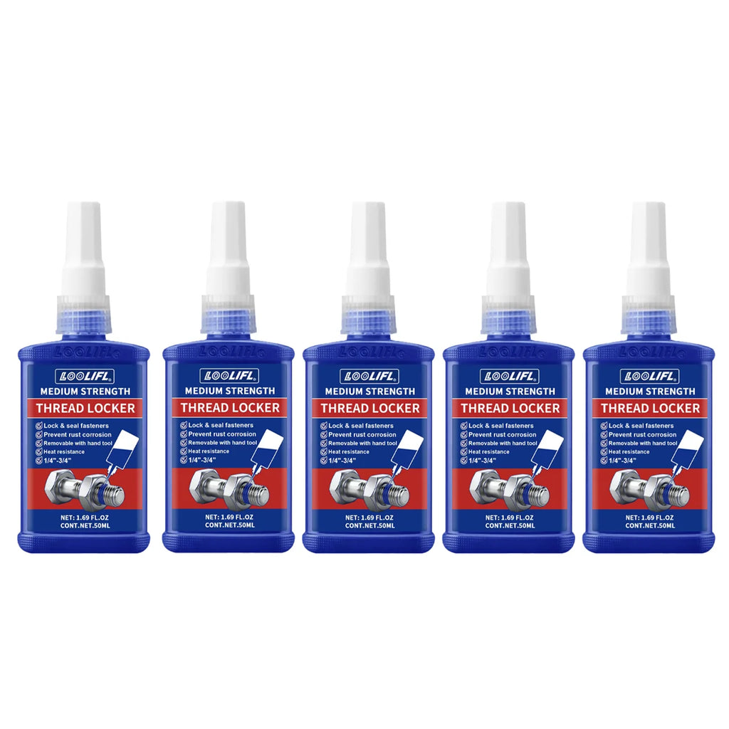 Threadlocker, Fast-Drying, Medium-Strength Screw Locking Agent, Anaerobic Adhesive, Anti-Loosening Screw Glue, Nut and Screw Fastening Adhesive, Removable