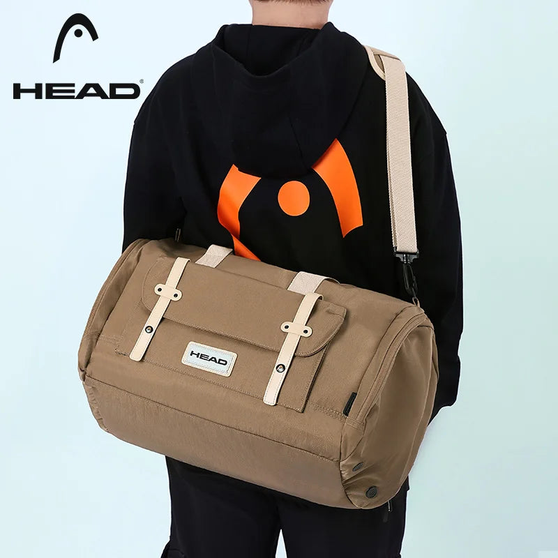 HEAD Waterproof Travel Bag Duffel Luggage Handbag with Shoes Compartment,Large Capacity Crossbody Sports Gym Bag for Men Women