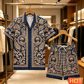 Men's Summer Tees Sets Fashion Coconut Tree 3D Print Short Sleeve Tops +Shorts 2 Piece Outfit Hawaiian Beach Vacation Shirt Suit