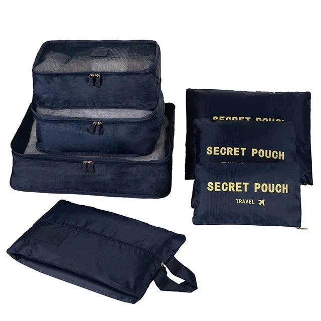 6/7 Piece Set Travel Storage Bag Large Capacity Luggage Clothes Sorting Organizer Set Suitcase Pouch Case Shoes Packing Cube Bag