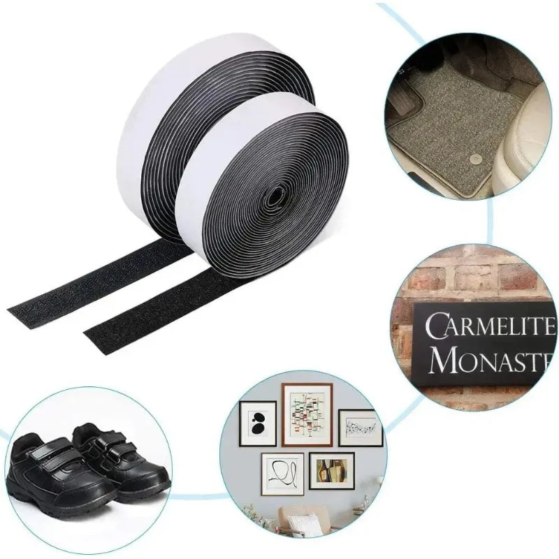 1/3/5M Strong Self-adhesive Fastener Tape Hook and Loop Magic Nylon Sticker Tape Adhesive with Glue Strap for DIY 20MM