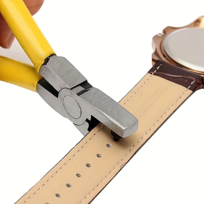 A universal hand strap watch with puncher, punching tool hole pliers 2.0mm, ideal for gift giving