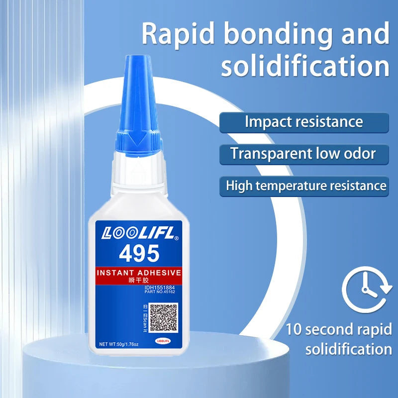 Loctite 495 Super Glue Fast Drying Clear CA Adhesive for Metal Plastic Wood Ceramic Glass - All-Purpose DIY Repair Liquid