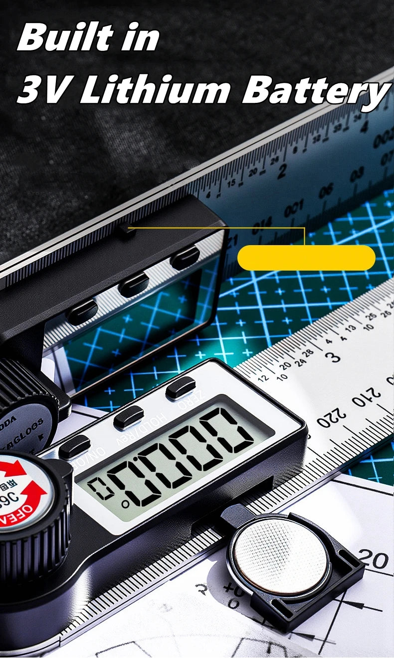 200/300/500mm Digital Angle Ruler Detector Scale Suitable for Woodworking Measurement Tools High Accuracy Mutifunction Tools