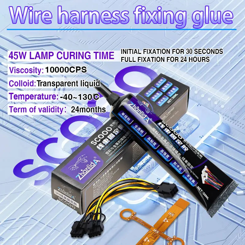 UV Glue Wire Harness Fixing Adhesive 50ML With Needle Fix Circuit Board Terminal Mainboard Wire Electronic Component Super Glue
