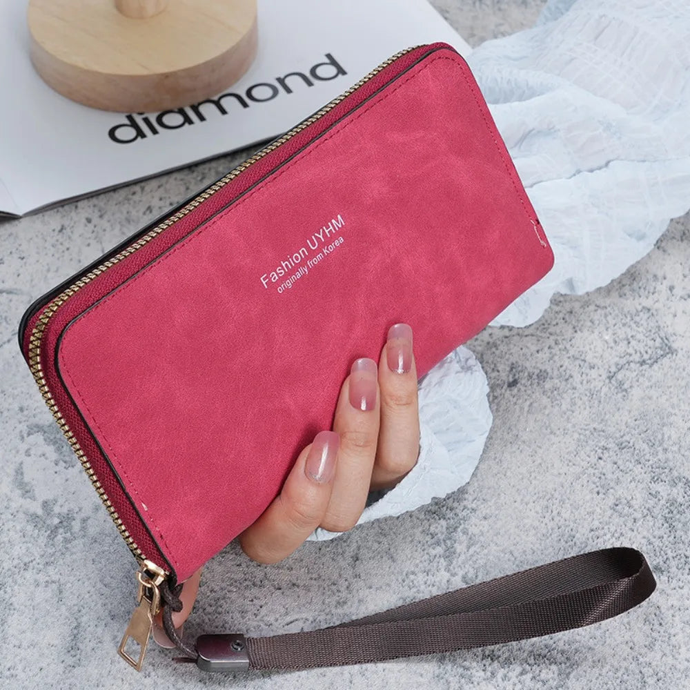 Ladies Holding A Long Wallet 2025 Korean Handbag Multi-function Card Bag Mobile Phone Bag Coin Purse Female Wallet Clutch Bag