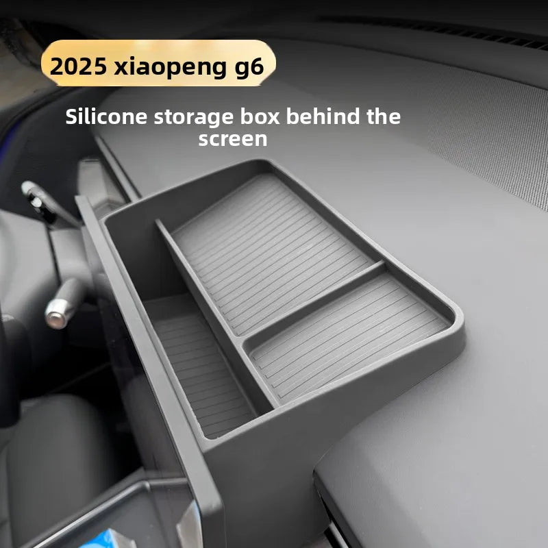 Car Screen Rear Storage Box Silicone Storage Box Auto Supplies Modification Car Accessories for Xpeng Xiaopeng G6 2025