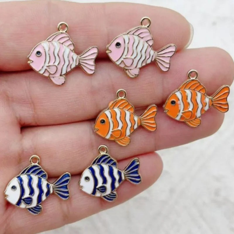10pcs DIY double-sided marine life accessory bracelet pendant alloy drip oil accessory hanging ornament