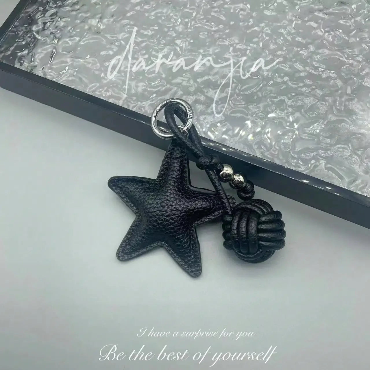 Star Woven Ball Keychain Bag Charm DIY Personalized Fashion Handbag Accessories for Women Small Gifts  Crossbody Bags Keychain