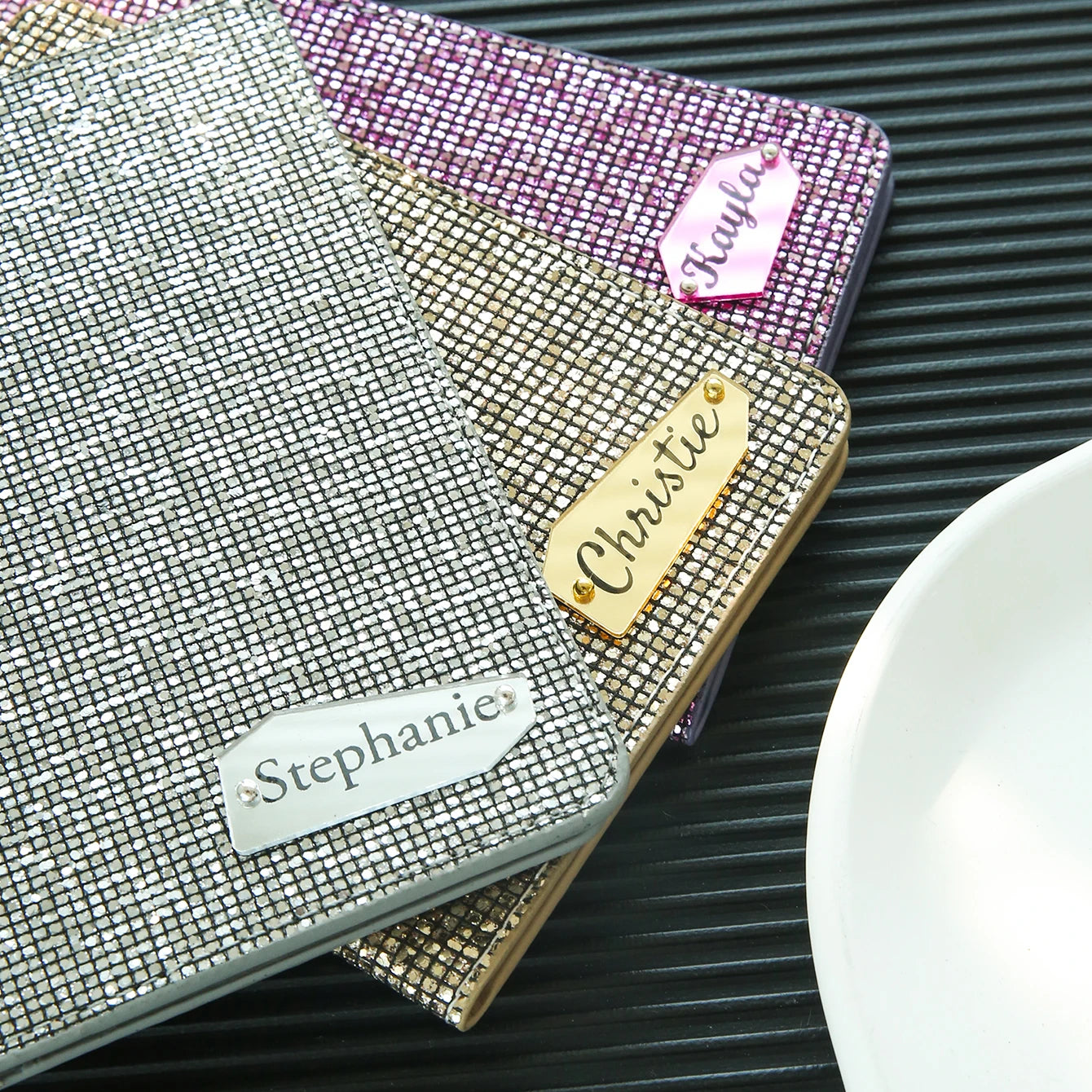 Personalized Name Passport Holder with Disco Ball Sequins Custom Unique Passport Holder with Shiny Mirror Name Tag Travel Gift
