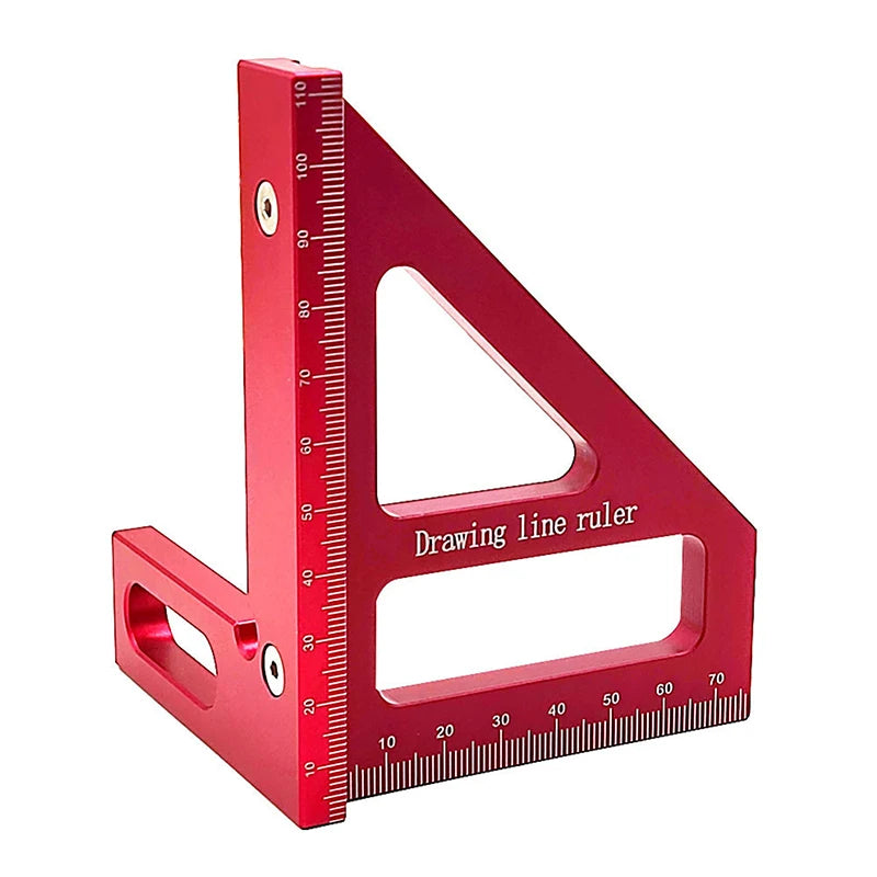 [ZY]Precision Aluminum Alloy Miter Triangle Ruler 45°/90° Woodworking Square Protractor 3D Multifunctional Measuring Toolsolss