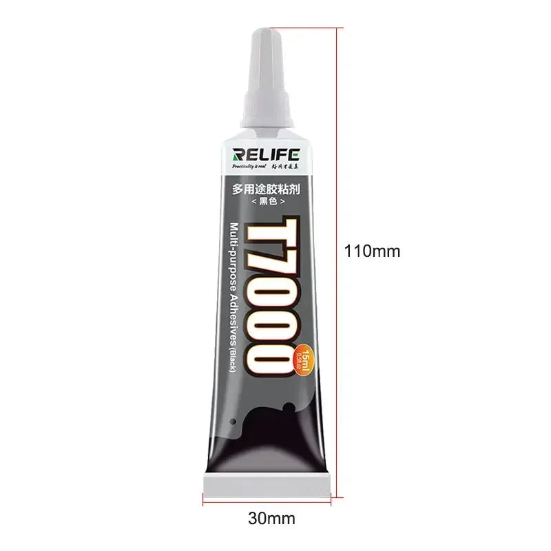 RELIFE 15ML T-7000 B-7000 Multipurpose Transparent Black Adhesive for Mobile Phone Border LCD Display Back Cover Repair Tools