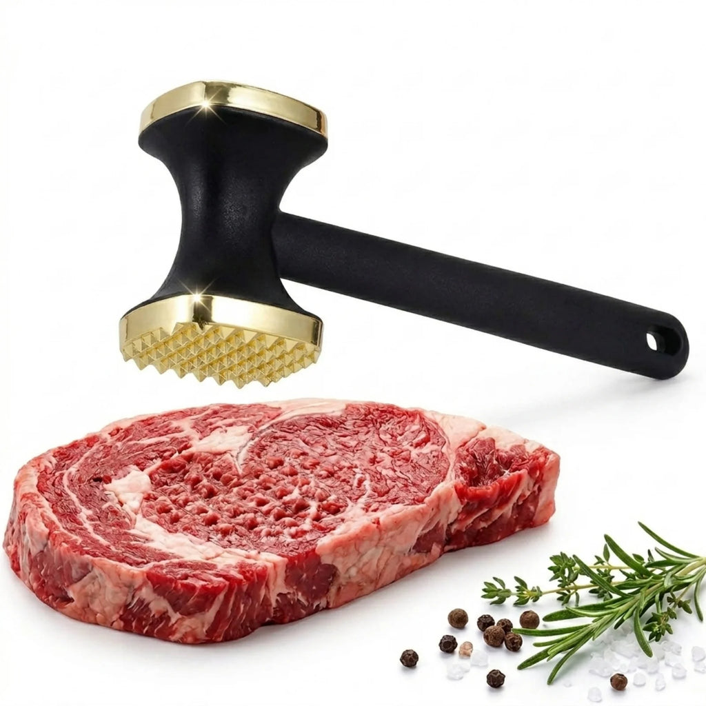 Steak Hammer Mallet Double-Sided Zinc Alloy Meat Tenderizer Food-Grade Meat Pounder Maximizes Food Flavor Meat Hammer