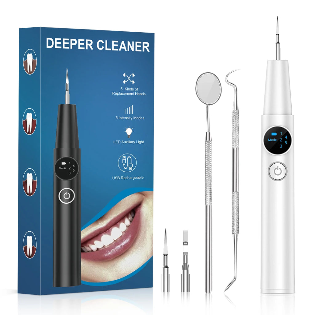 Ultrasonic Scaler Plaque Remover for Teeth Dental Calculus Remover with 5 Modes Teeth Cleaning Kit Sonic Tartar Remover