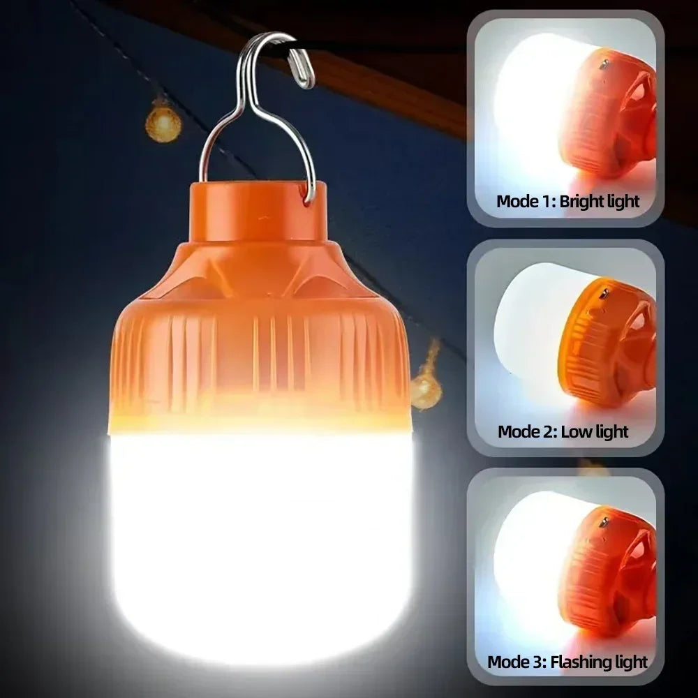 Emergency Light Portable USB Rechargeable LED Camping Light Bulb Super Bright Outdoor Camping Lamp Fishing BBQ Tents Night Light