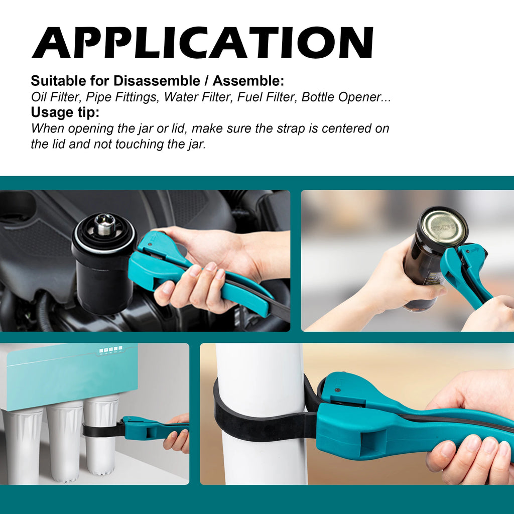 3PC Universal Rubber Strap Wrench Multifunctional Strap Wrench Set Oil Filter Strap Wrench Set Adjustable Wrench Tool for Filter