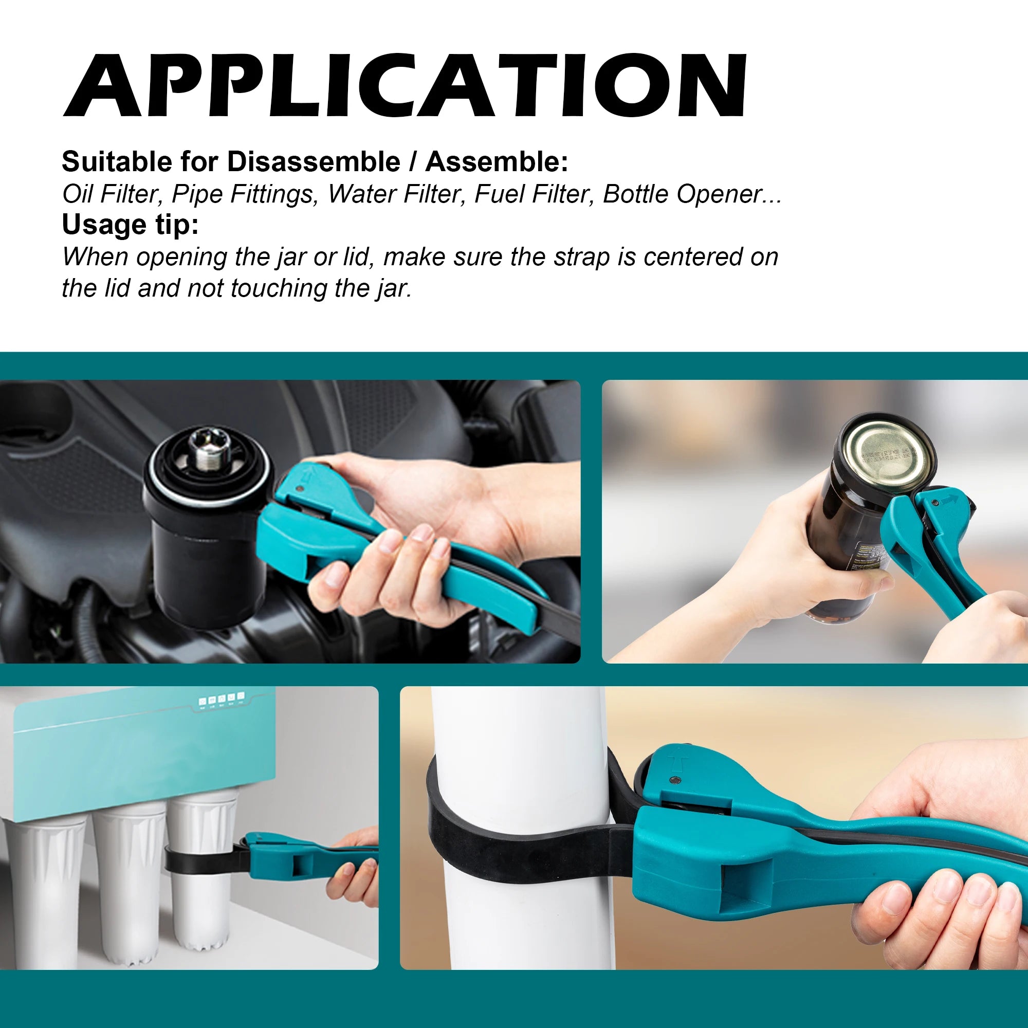 3PC Universal Rubber Strap Wrench Multifunctional Strap Wrench Set Oil Filter Strap Wrench Set Adjustable Wrench Tool for Filter