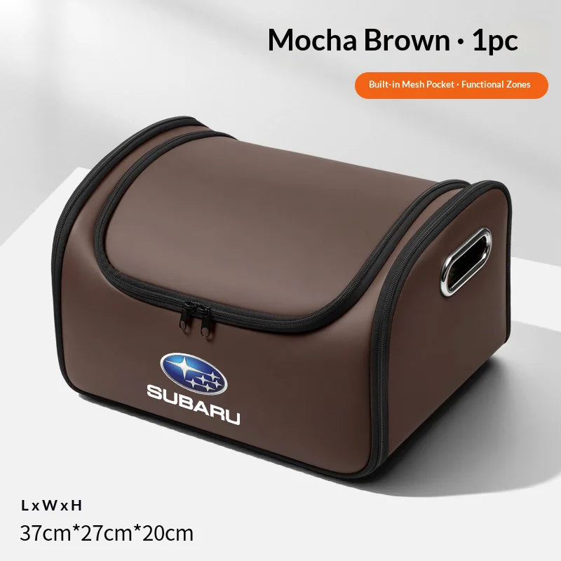 Car Leather Trunk Organizer Box Tailbox Stowing Tidying Storage Bag For Subaru Outback Brz Wrx Xv Ascent Forester Impreza Legacy