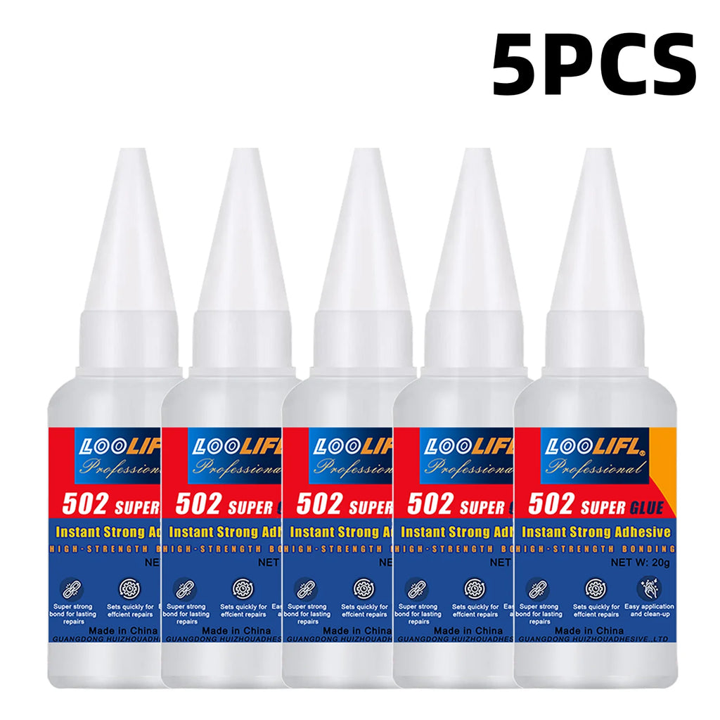 Loolifl Super Glue 1-25 Pieces 502 Strong Instant-Dry Cyanoacrylate Glue for Leather, Rubber, Wood, Metal, Strong Adhesive Liquid Tool Glue, Stable