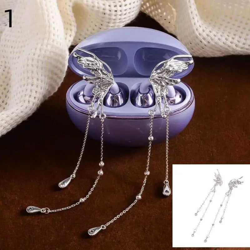 (.) 1Pair DIY Headphone Diameter Buckle Zircon Decorative Headphone Decoration Clip Removable Easy To Install Earbud Accessories