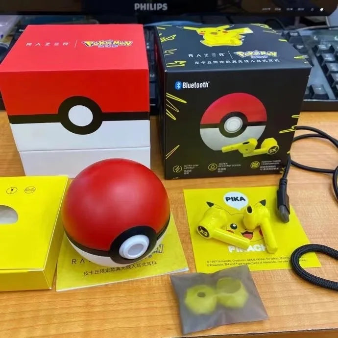 Razer Pikachu Earphones Wireless earbuds Bluetooth headphones Tws Touch Gaming Earbuds Pokeball for Iphone 18 Xiaomi android