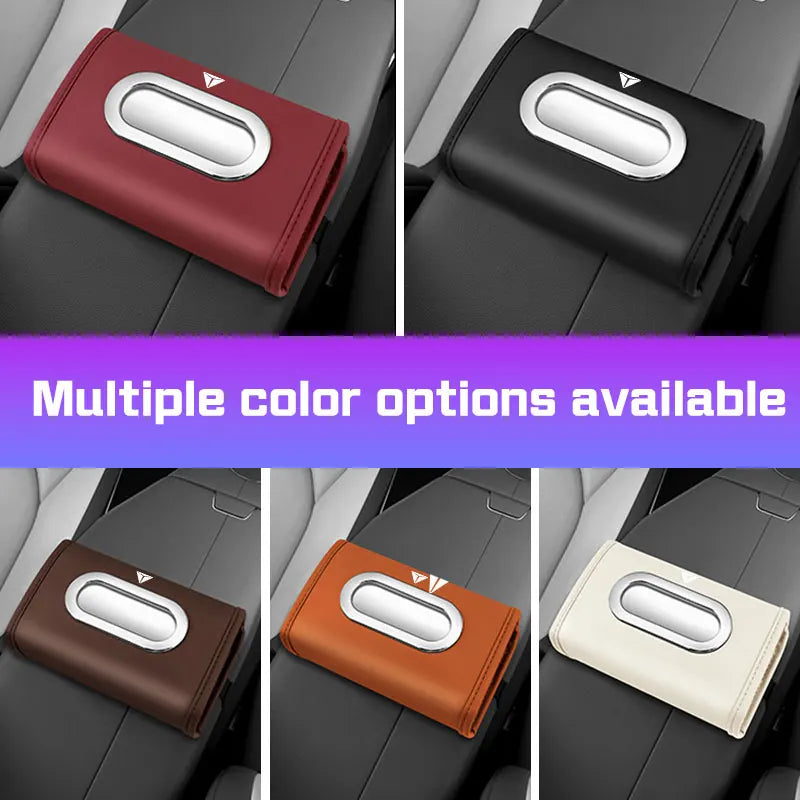 Nappa Leather Car Tissue Box for Changan DEEPAL S7 S07 G318 S09 S05 L07 SL03 Seat Hanging Towel Case Auto Armrest Kleenex Bag