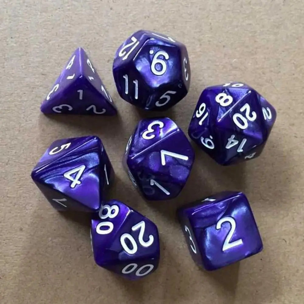 7Pcs/set Acrylic Double-Colors Digital Dice Set Table Game Opaque Polyhedral Dices for DND Dice Tabletop Role-Playing Game Dice