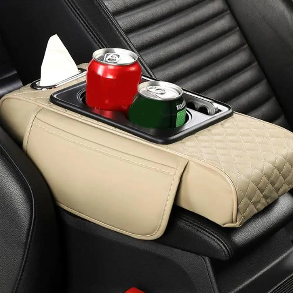 Universal Car Armrest Box Mat Storage Bag Car Tissue Box Central Elbow Heightening Pad Multi-function Car Interior Storage Box