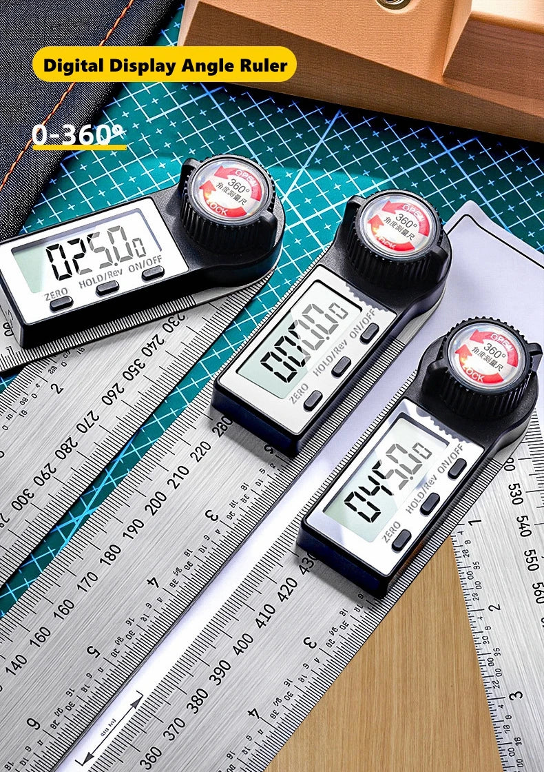 200/300/500mm Digital Angle Ruler Detector Scale Suitable for Woodworking Measurement Tools High Accuracy Mutifunction Tools