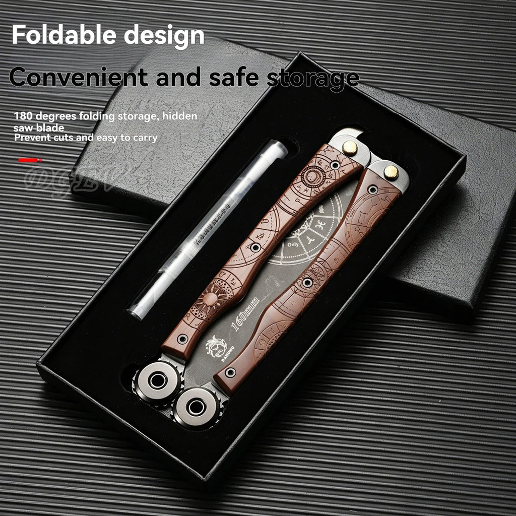 DGEV 1pcs Double-sided Folding Saw Hand-held Logging Saw Outdoor Camping Gardening Woodworking Tool