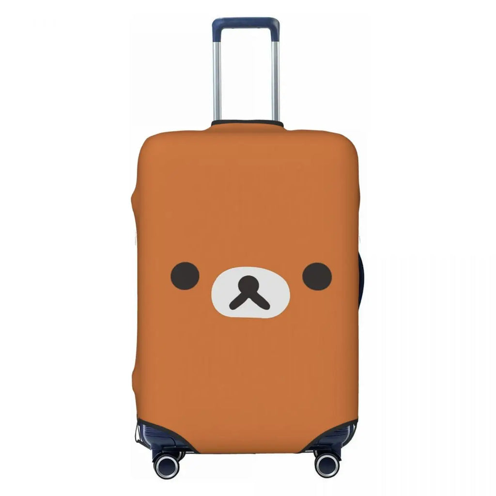 Rilakkuma Bear Face Suitcase Cover Protection Elastic Travel Luggage Protector Covers for 18-32 Inch