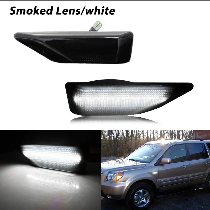 Car LED Front Bumper Side Marker Turn Signal Lights For Honda Pilot 2006 2007 2008 Parking/Driving Lights Fender Flare Lamps 12V